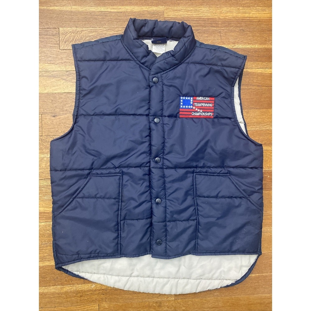 Vtg 90s Hilton Active Apparel Vest American Team Penning Championships USA Large